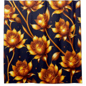 Modern Big Luxury Gold Roos Collectie Douchegordijn (Voorkant)