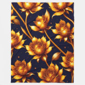 Modern Big Luxury Gold Roos Collectie Fleece Deken (Voorkant)