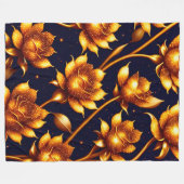 Modern Big Luxury Gold Roos Collectie Fleece Deken (Voorkant (Horizontaal))