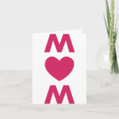 Modern Big MUM Rood Hart Wit Moederdag Kaart (Voorkant)