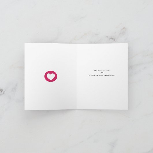 Modern Big MUM Rood Hart Wit Moederdag Kaart (Binnen)