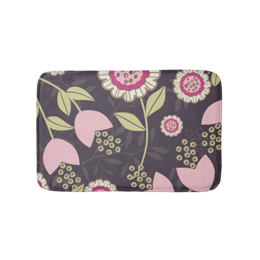 Modern Big Pink Floral Tulip Pattern Badmat (Voorkant)