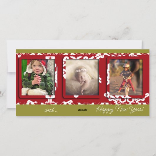 Modern Big Snowflake Lijst Holiday Foto Feestdagenkaart (Achterkant)