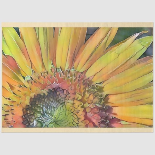 Modern Big Sunflower Art Collectie Tissuepapier (Voorkant)