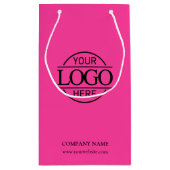 Modern Bight Pink Bedrijfsbedrijf Zakelijk Logo Klein Cadeauzakje (Achterkant)