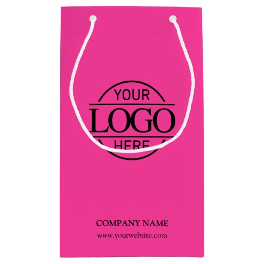 Modern Bight Pink Bedrijfsbedrijf Zakelijk Logo Klein Cadeauzakje (Achterkant)