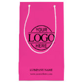 Modern Bight Pink Bedrijfsbedrijf Zakelijk Logo Klein Cadeauzakje (Voorkant)