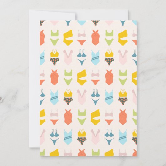 Modern Bikini Tiener Tween Verjaardag Zwembad Part Kaart (Achterkant)