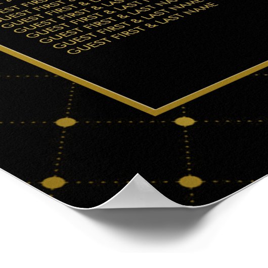 Modern Bindtafel voor zwarte en gouden olie-effect Poster (Hoek)