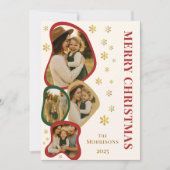 Modern biologisch Lijst Vrolijk kerstfotokaartje Feestdagenkaart (Voorkant)