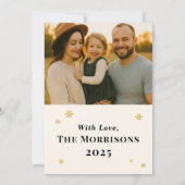 Modern biologisch Lijst Vrolijk kerstfotokaartje Kaart (Achterkant)