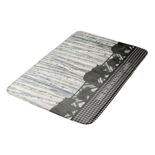 Modern Birch Forest Lodge Beren in Buffalo Play Badmat (Gekanteld)