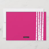 Modern Birch - Fuchsia Baby shower Invitation Kaart (Achterkant)