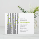 Modern Birch - Grass Baby shower Invitation Kaart (Staand voorkant)