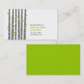 Modern Birch in Grass Mouse Calling Card Contactkaartje (Voorkant / Achterkant)