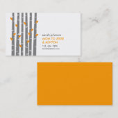 Modern Birch in Tangerine Mammie Calling Card Contactkaartje (Voorkant / Achterkant)