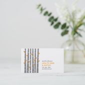 Modern Birch in Tangerine Mammie Calling Card Contactkaartje (Staand voorkant)
