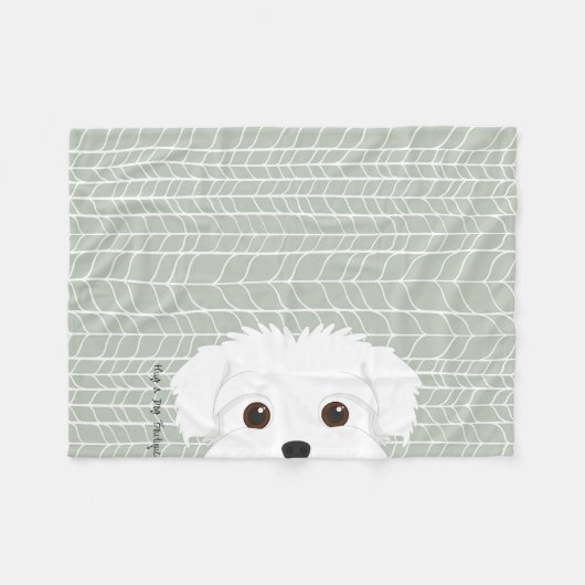 Modern Birch Maltipoo Puppy Blanket - Klein Fleece Deken (Voorkant (Horizontaal))