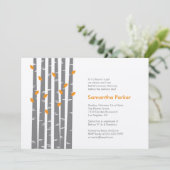 Modern Birch - Tangerine Baby shower Invitation Kaart (Staand voorkant)