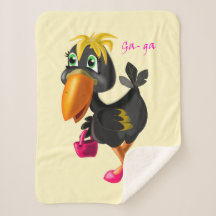 Modern Bird Baby Sherpa Blanket Your Colors - Text