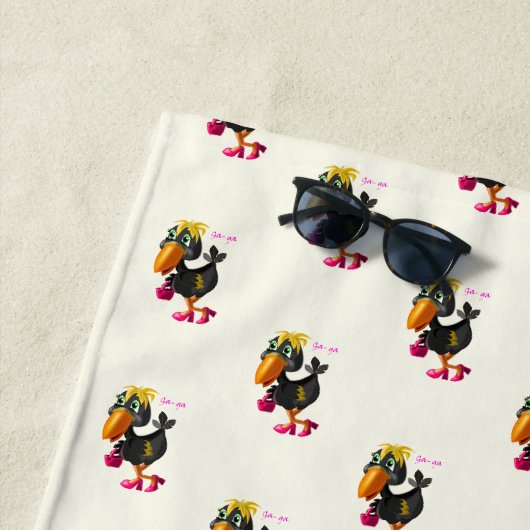 Modern Bird Beach Handdoek Grappig (In situ)