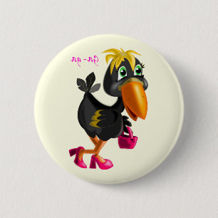 Modern Bird Button Fun - Uw kleuren - Tekst
