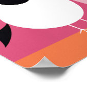 Modern Bird Color Block Roze Sinaasappel Poster (Hoek)