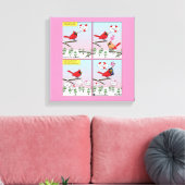 Modern Bird Mating Calls Comic Canvas Afdruk (Insitu (Woonkamer))