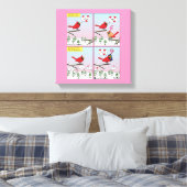 Modern Bird Mating Calls Comic Canvas Afdruk (Insitu (Slaapkamer))