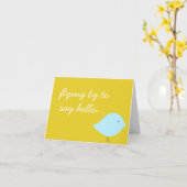 Modern Bird Note Kaart (Gele Bloem)