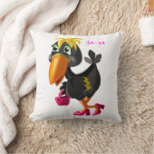Modern Bird Pillow Fun - Uw kleuren - Tekst Kussen (Deken)