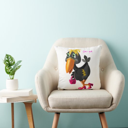 Modern Bird Pillow Fun - Uw kleuren - Tekst Kussen (Stoel)