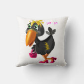 Modern Bird Pillow Fun - Uw kleuren - Tekst Kussen (Achterkant)