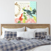 Modern  Bird stretched doek Canvas Afdruk (Insitu (Slaapkamer))