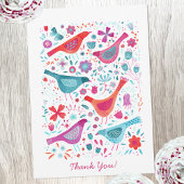 Modern Bird Watercolor Personalized Thank You Bedankkaart