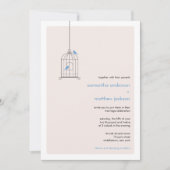 Modern Birdcage Wedding Invitation - Blue Kaart (Voorkant)