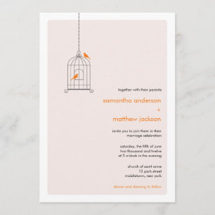 Modern Birdcage Wedding Invitation - Sinaasappel Kaart