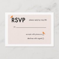 Modern Birdcage Wedding RSVP-kaart - Oranje