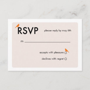 Modern Birdcage Wedding RSVP-kaart - Oranje RSVP Kaartje