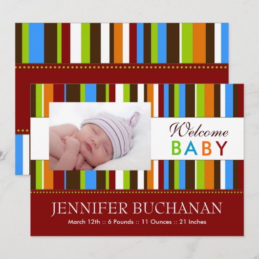 Modern Birth Announcement Aankondiging (Voorkant / Achterkant)