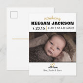 Modern Birth Announcement Briefkaart (Voorkant / Achterkant)