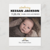 Modern Birth Announcement Briefkaart (Voorkant)