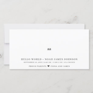 Modern Birth Announcement Photo Collage Card