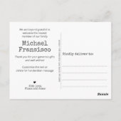 Modern Birth Announounement Photo Grid Collage Briefkaart (Achterkant)