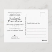 Modern Birth Announounement Photo Grid Collage Briefkaart (Achterkant)