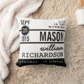 Modern Birth Baby Boy Personalized Nursery Pillow Kussen (Deken)