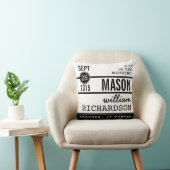 Modern Birth Baby Boy Personalized Nursery Pillow Kussen (Stoel)
