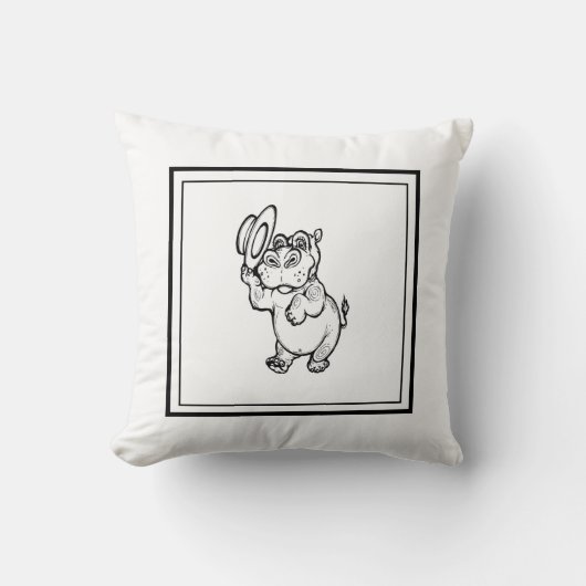 Modern Birth Baby Boy voor kinderen Hippopotamus Kussen (Voorkant)