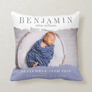 Modern Birth Stats Photo Keepomwille Kussen