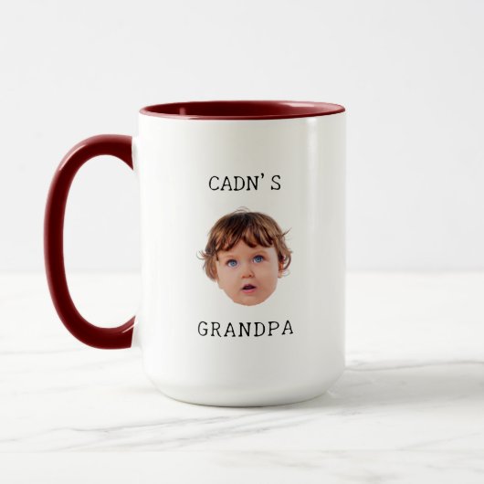 Modern Birthday Baby Gezichtscadeau voor Opa Oma Mok (Links)